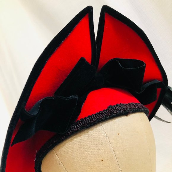 Whittall & Shon Red and Black Hat Vintage 1980s main image 6